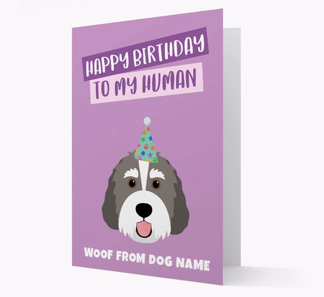 Personalized 'Happy Birthday To My Human' Card with {breedCommonName} Icon